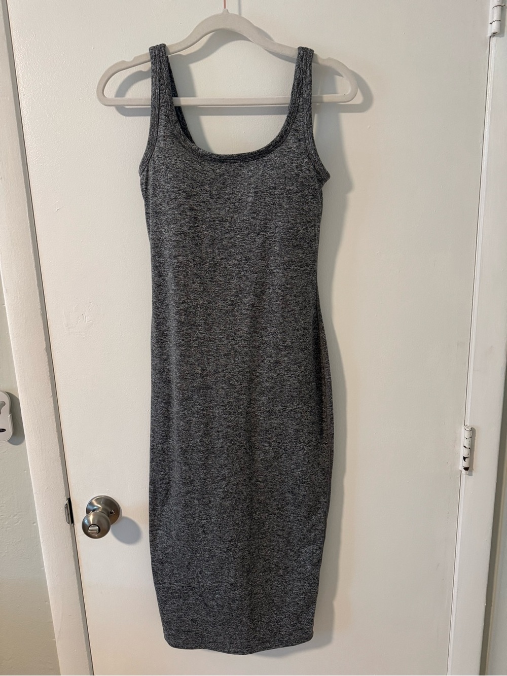 Vuori Charcoal Grey Tank Midi Dress with built in bra